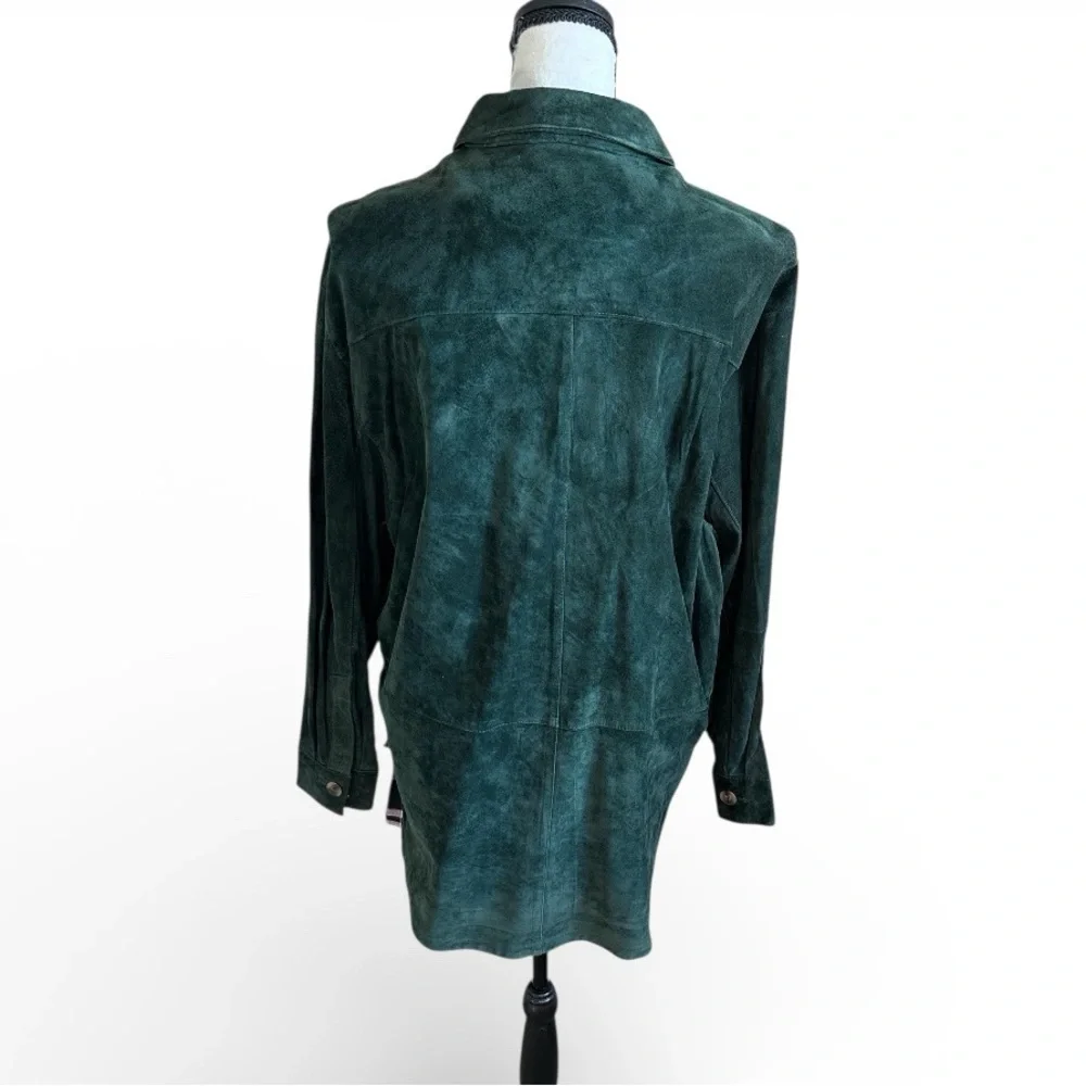 Vintage The Limited Classic 100% Leather Green Suede Jacket Women’s Medium